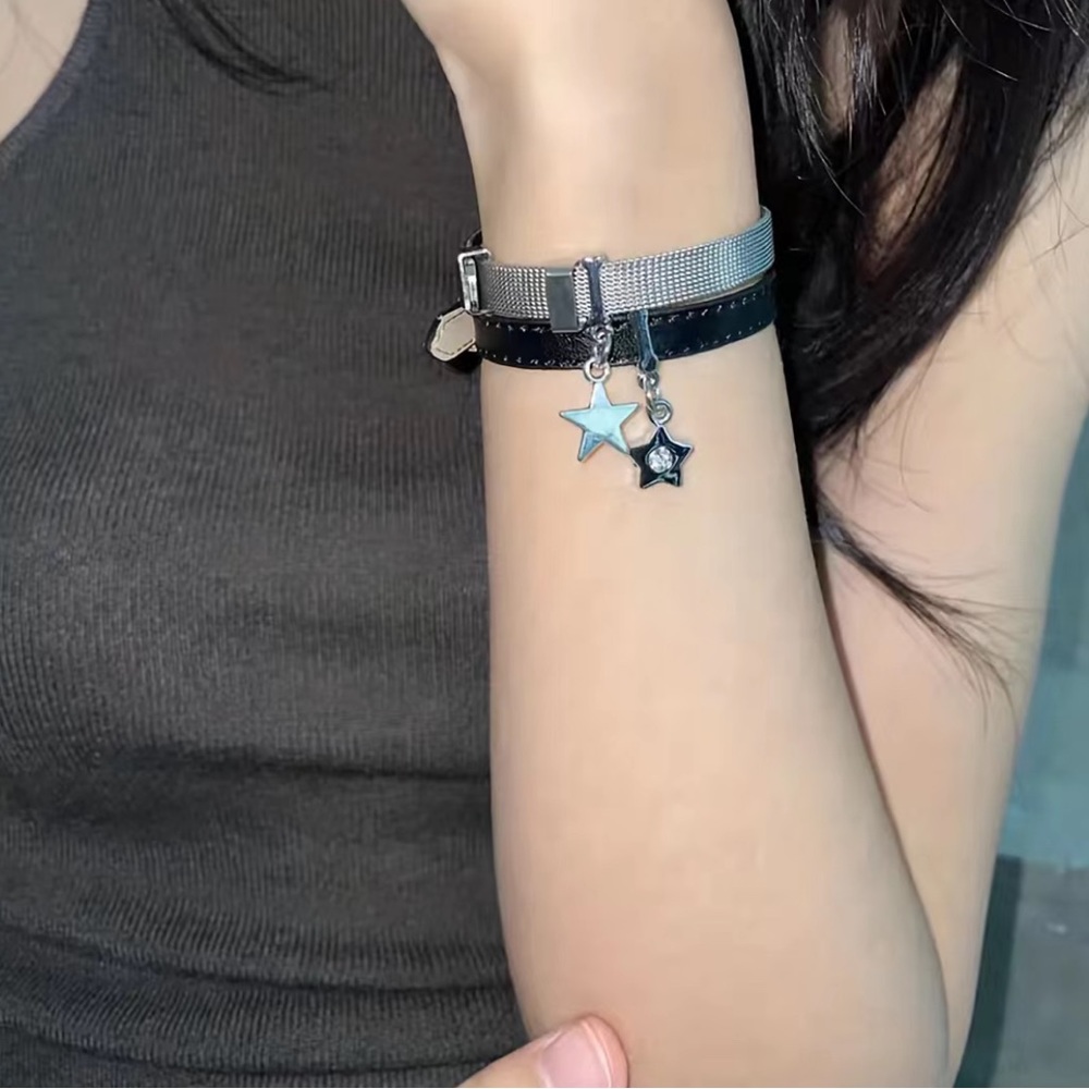 Titanium steel & leather belt bracelet bundle 🛍🛍